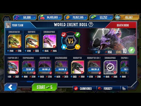 WORLD EVENT BOSS DEATH DODO - JURASSIC WORLD THE GAME #1
