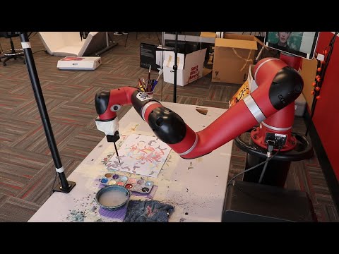 Das Video zeigt, wie das robotische Malsystem Frida funktioniert.