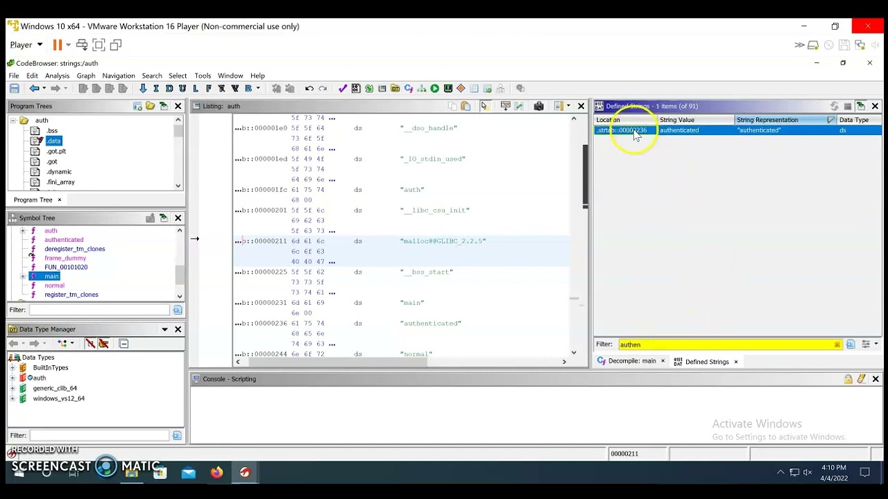 Analyse an executable's strings with Ghidra and its plugins