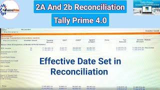 how to reconciliation gstr 2b in tally prime 4.0 | gstr 2a reconciliation in tally prime 4.0