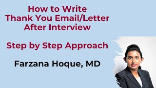 How to Write Thank you Email / Letter After Your Residency Interview #virtual #residency #img