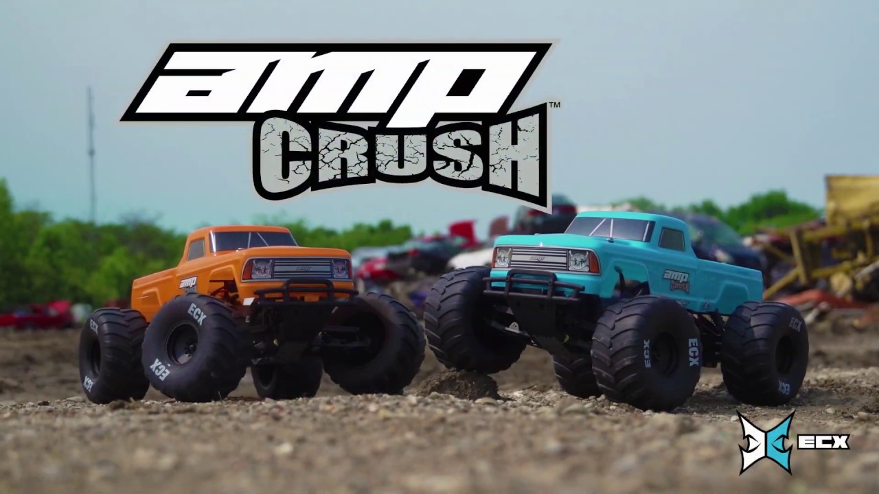 RC auto ECX AMP Crush 1:10 RTR, oranžová