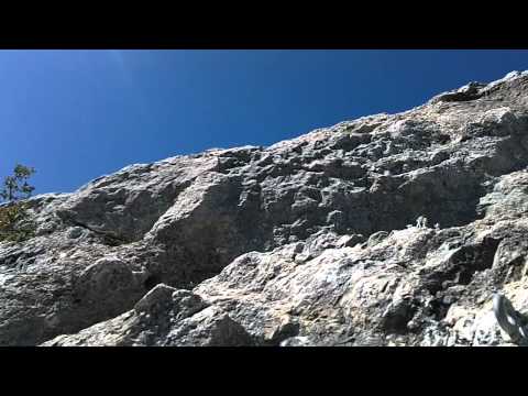 Orpierre, Sport Climbing, Brazil 5+ - topping out with head cam on