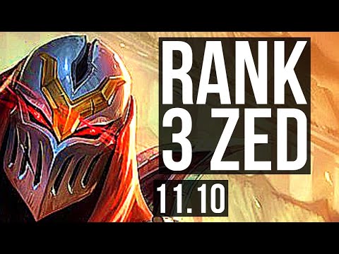 ZED vs GALIO (MID) | Rank 3 Zed, 10/1/7, Quadra, 1000+ games, Legendary | KR Challenger | v11.10