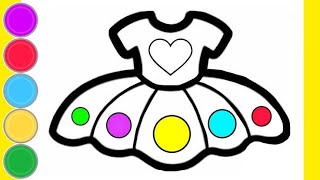 Easy dress drawing for kids and toddlers/learn to draw step by step | Art and learn