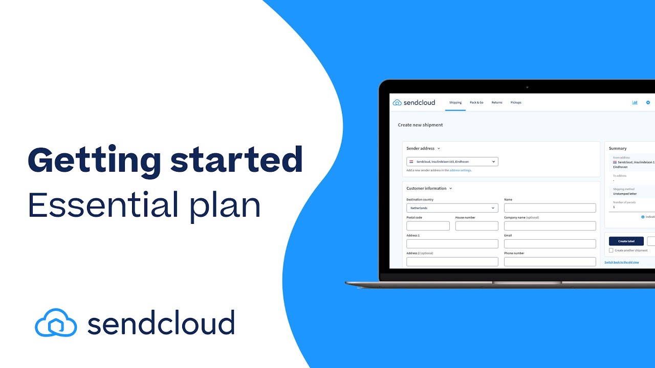 Getting started with Sendcloud: Free Essential Plan