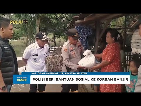 POLRES OGAN KOMERING ILIR BERSAMA POLSEK LEMPUING BERIKAN BANTUAN SEMBAKO KEPADA KORBAN BANJIR