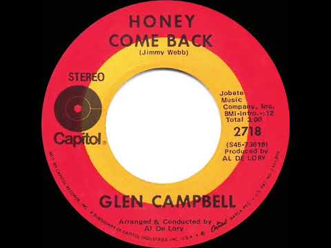 1970 HITS ARCHIVE: Honey Come Back - Glen Campbell (stereo 45)
