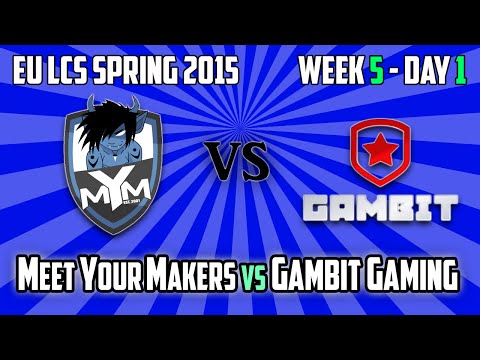 4. MeetYourMakers vs Gambit - Highlights - EU LCS Spring 2015 W5D1
