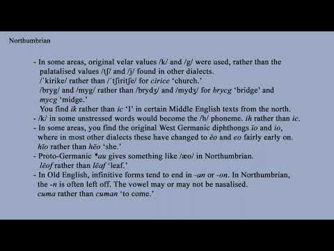 Anglo-Saxon Regional Dialects
