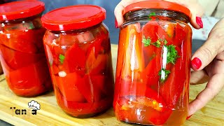 30 jars will not be enough for you! Canned pepper in a jar, the best winter salad!