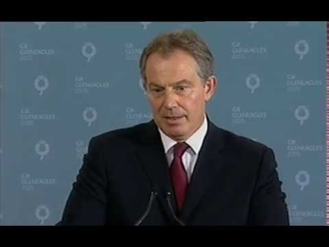 Tony Blair speaking at Gleneagles following London Bombings 7 7