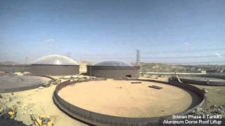 Aluminum Dome Roof Lifting Operation for 110mt dia. API 650 Reservoir