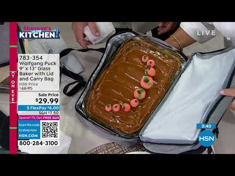 Wolfgang Puck 9" x 13" Glass Baker with Lid and Insulate...