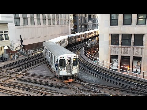 CTA HD 60fps: Chicago "L" Trains @ Tower 18 Interlocking on The Loop (2/8/19)
