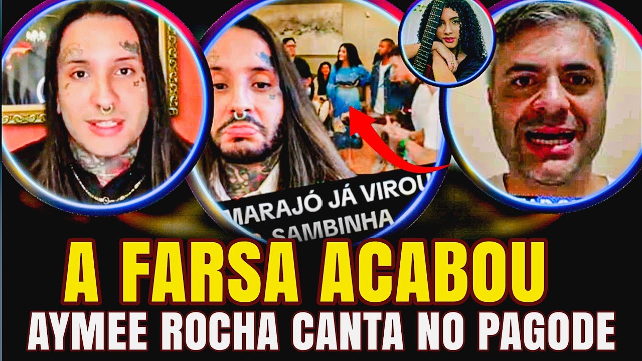 Aymee Rocha na roda de pagode cantando evangelho dos fariseus e Pr Leandro Quadros criticando