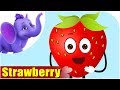 Strawberry Fruit Rhyme for Children, Strawberry Cartoon Fruits Song for Kids