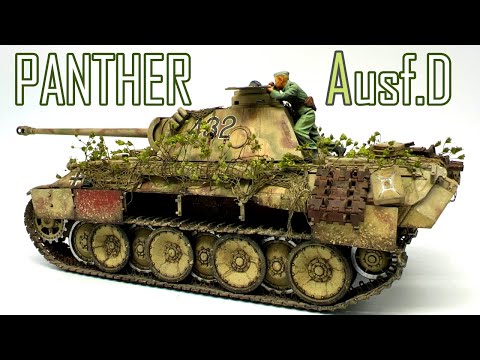 1/35 PANTHER Ausf.D　Tamiya tank model 【Plant camouflage】Scale model painting