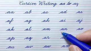 How to connect small letter a with small letters a to z in cursive writing | Cursive handwriting