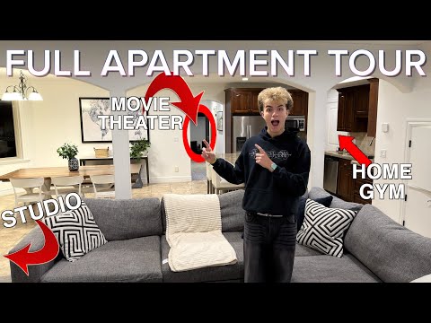 MY APARTMENT AT 17 YEARS OLD HAS A MOVIE THEATER AND HOME GYM! FULL APARTMENT TOUR!