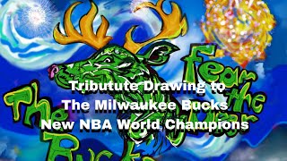 How to Draw Tribute to NBA World Champions Milwaukee Bucks #NBA #Fearthedeer #mrsmithsartroom4kids