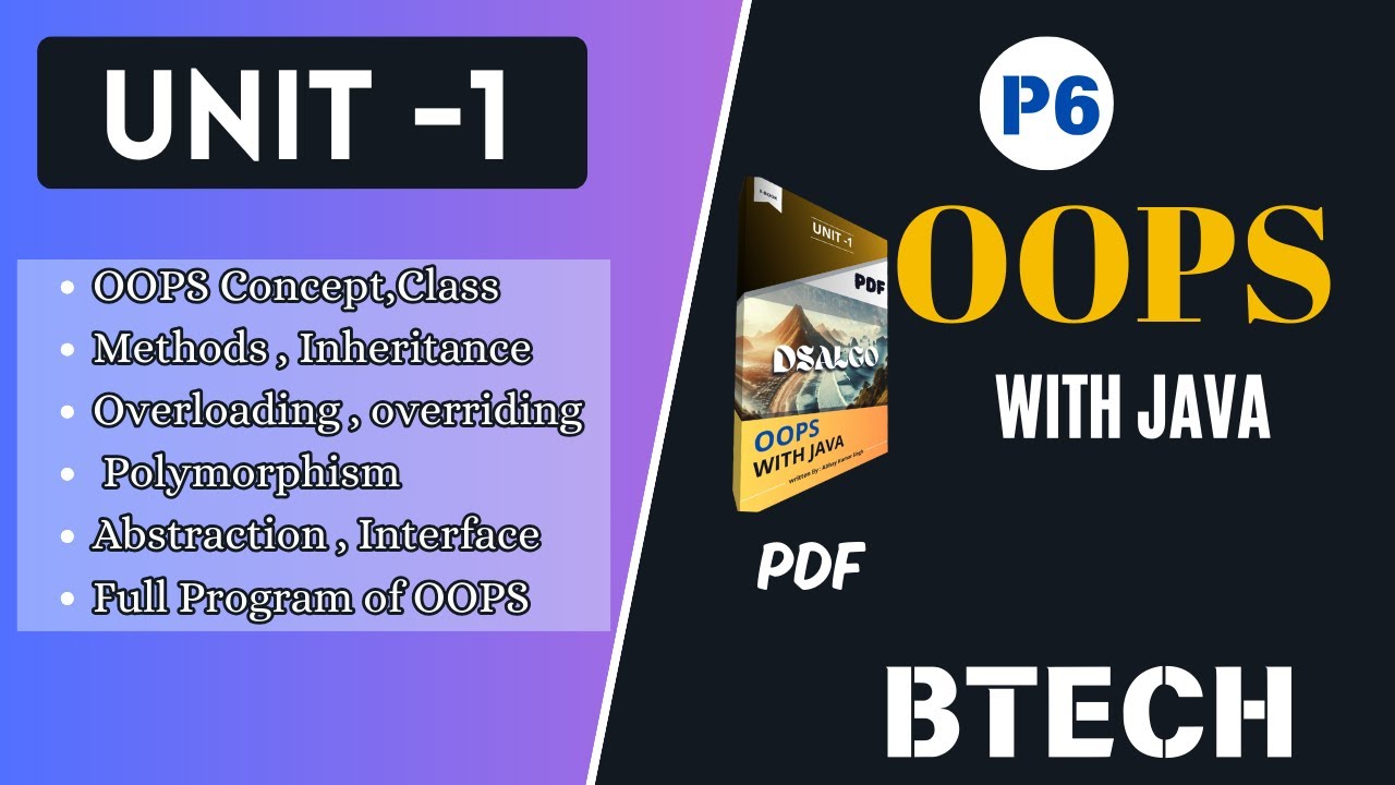 Object Oriented Programming with Java - Unit 1 Part 6| oops with java | #AKTU Board Syllabus