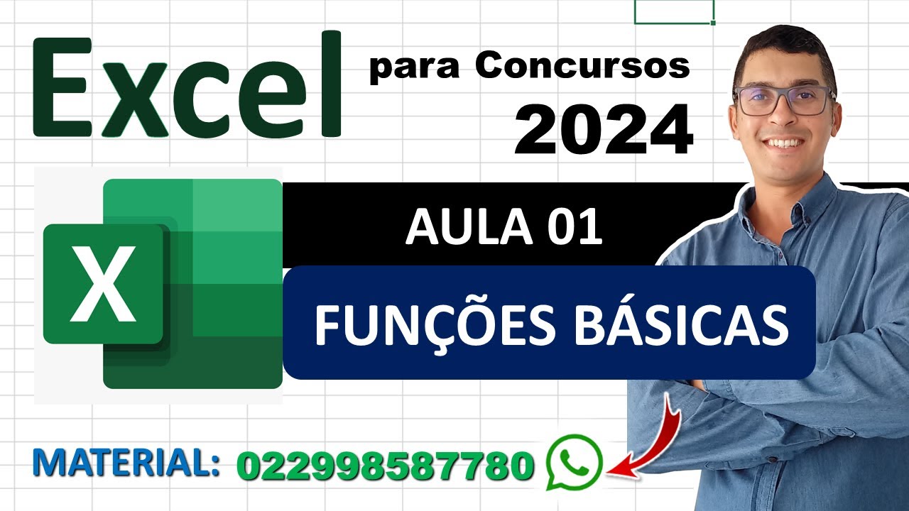Aula 01 - Excel para Concursos 2024 | Noções da planilha de cálculo ms-excel | Excel 2016
