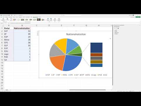 Excel: Diagramm Säule aus Kreis inkl. Prozentbeschriftung