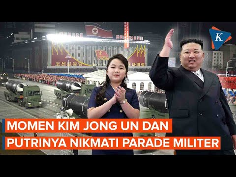 Momen Anak Kim Jong Un Ikut Nikmati Parade Militer Bersama Sang Ayah