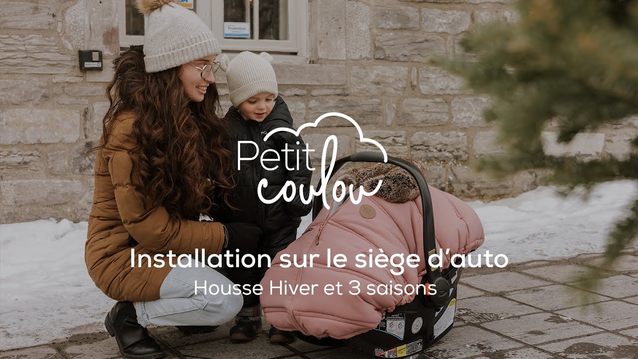 Comment installer la housse hiver et hiver doux de Petit Coulou sur un siège d'auto de bébé