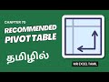 Excel Uncovered Chapter 70 Insert Recommended Pivot Table Option Explained In Tamil