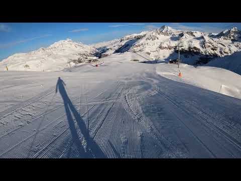 Skiing Val d'Isère France - Madeleine (Green run)