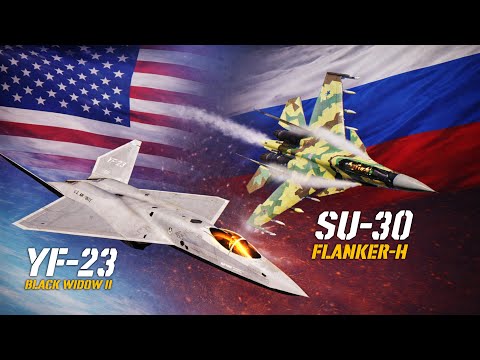 5th Generation YF-23 Black Widow II Vs Su-30SM Flanker-H Dogfight | Digital Combat Simulator | DCS |