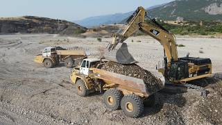 Riverbed Expansion & Slope Protection With CAT 374D, 740, 730 & D6N In Action - Interkat S.A.- Drone