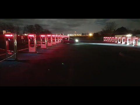 Arrivée Superchargeur Tesla Vierzon janvier 2022