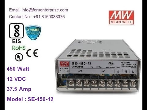 12VDC 37.5A Meanwell SMPS Power Supply