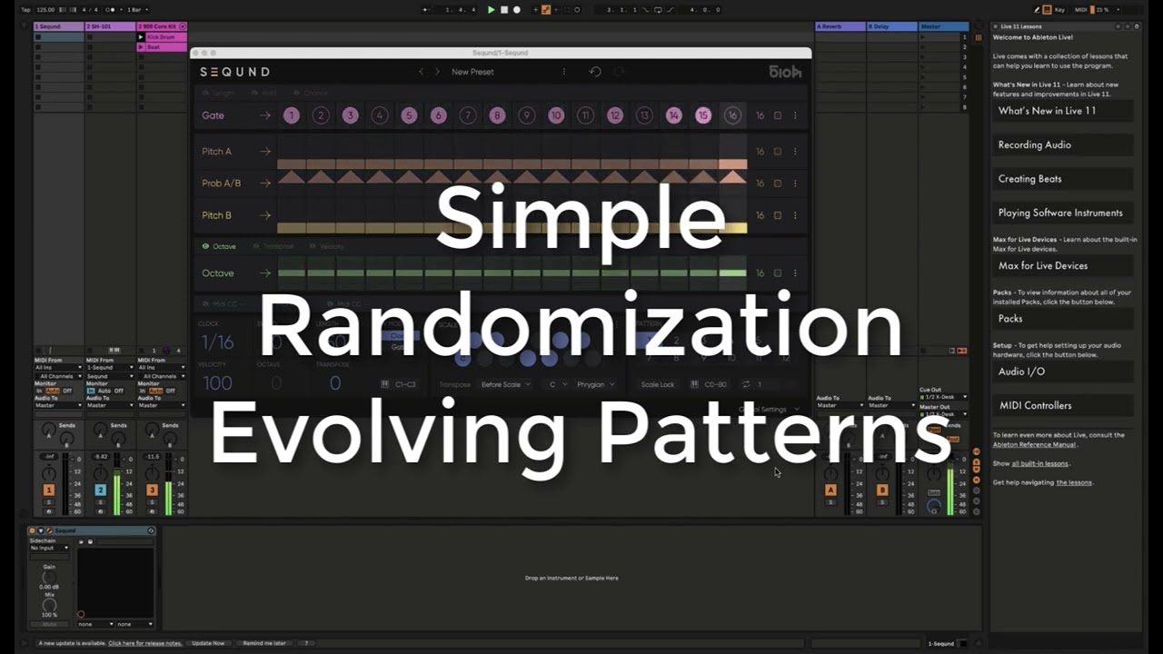 SEQUND Quick Tutorials: Create an evolving pattern using simple randomization and polyrhythms!