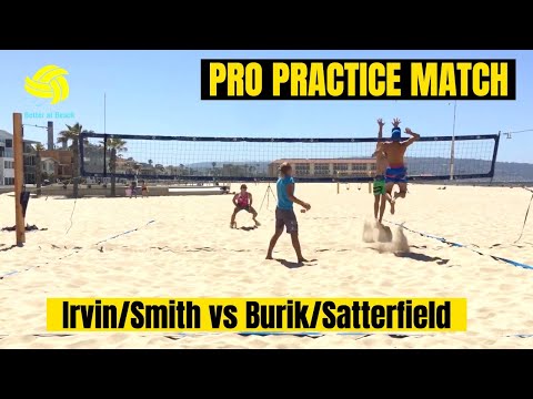 Men's Beach Volleyball Practice Match | Hermosa Beach Volleyball | Irvin/Smith vs Burik/Satterfield