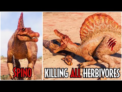 Spinosaurus Hunts All Herbivore Dinosaurs | Jurassic World Evolution 2