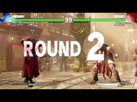 STREET FIGHTER V :  MSF.ONSLAUGHT (M Bison) VS MSF.NEO (Necalli)