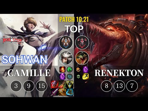 KT SoHwan Camille vs Renekton Top - KR Patch 10.21