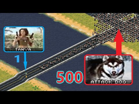 Can Tanya defend the bridge? vs 500 Dogs - Red Alert 2