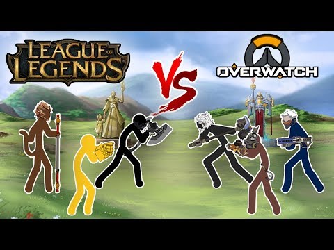 LEAGUE OF LEGENDS VS OVERWATCH EPISODE 2 - STICKFIGURE ANIMATION