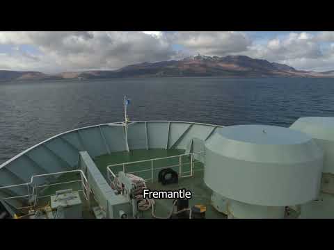 Isle of Arran | Scotland | Approaching the Isle of Arran | Fremantle stock footage | E19R29 001