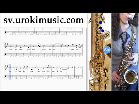 Saxofonlektioner (tenorsaxofon) Amazing - Grace Noter Tabs Del#2 um-b492