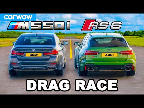 Audi RS6 v BMW M550i: DRAG RACE