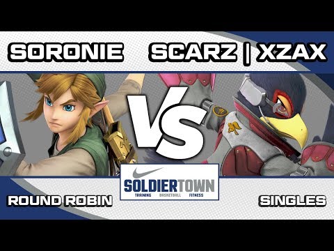 Soldiertown: Soronie (Link/Shulk) vs Scarz | Xzax (Falco/Inkling) - Round Robin