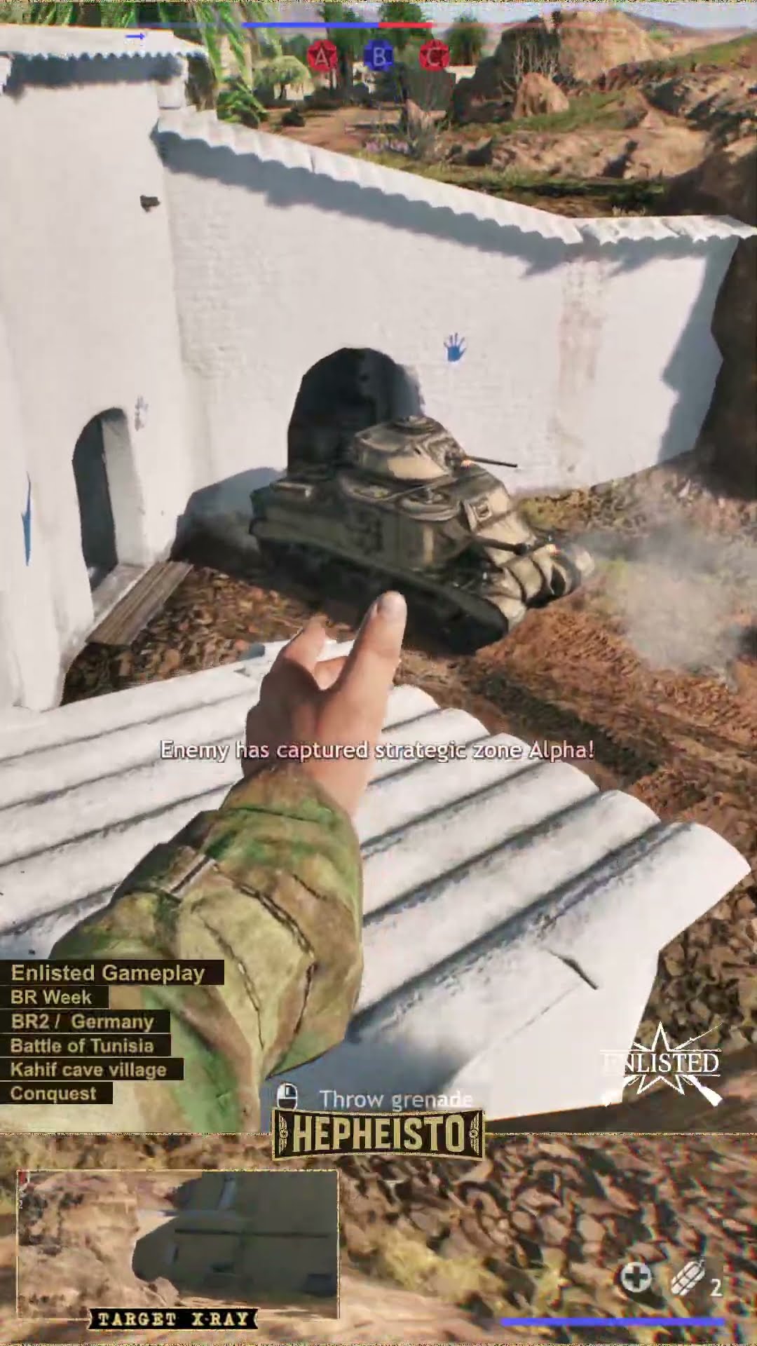 Rifleman eliminates Tank Mk I "Grant" with Explosion Pack