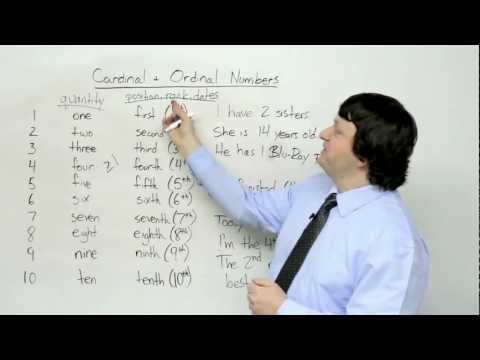 Cardinal and Ordinal Numbers in English: FIRST, SECOND, THIRD, FOURTH...