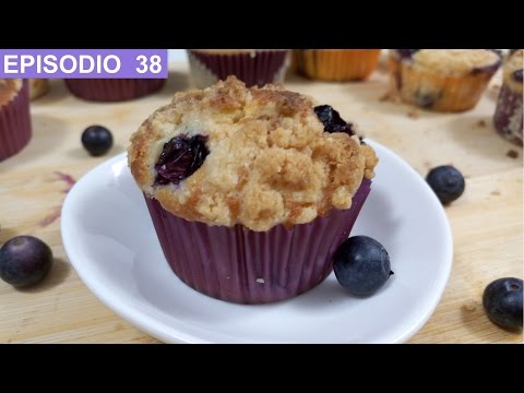 Blueberry Muffin | Muffin de arandanos con crumble| Receta Americana